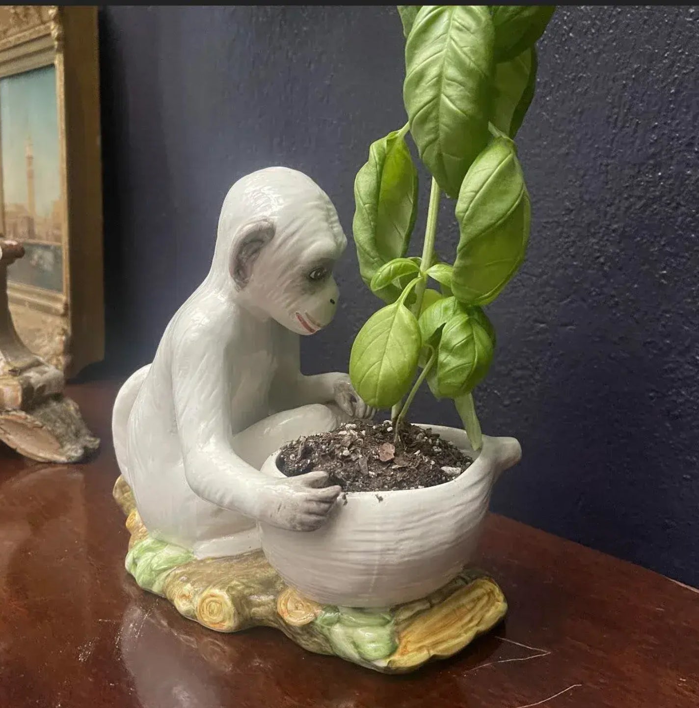 Vintage Glazed Ceramic Monkey Bowl/Platter