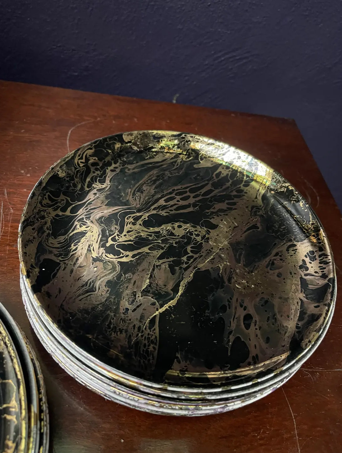 1960s Sascha Brastoff "Surf Ballet" Salad Plates- Set of 12