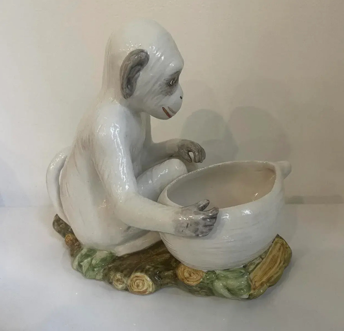 Vintage Glazed Ceramic Monkey Bowl/Platter