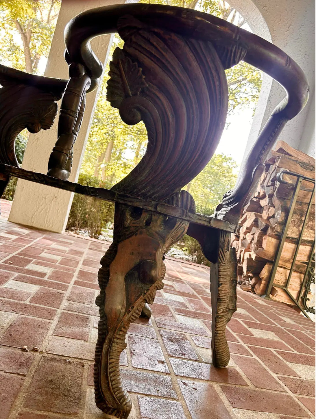 Mid 20th Century Italian Carved Grotto Bench