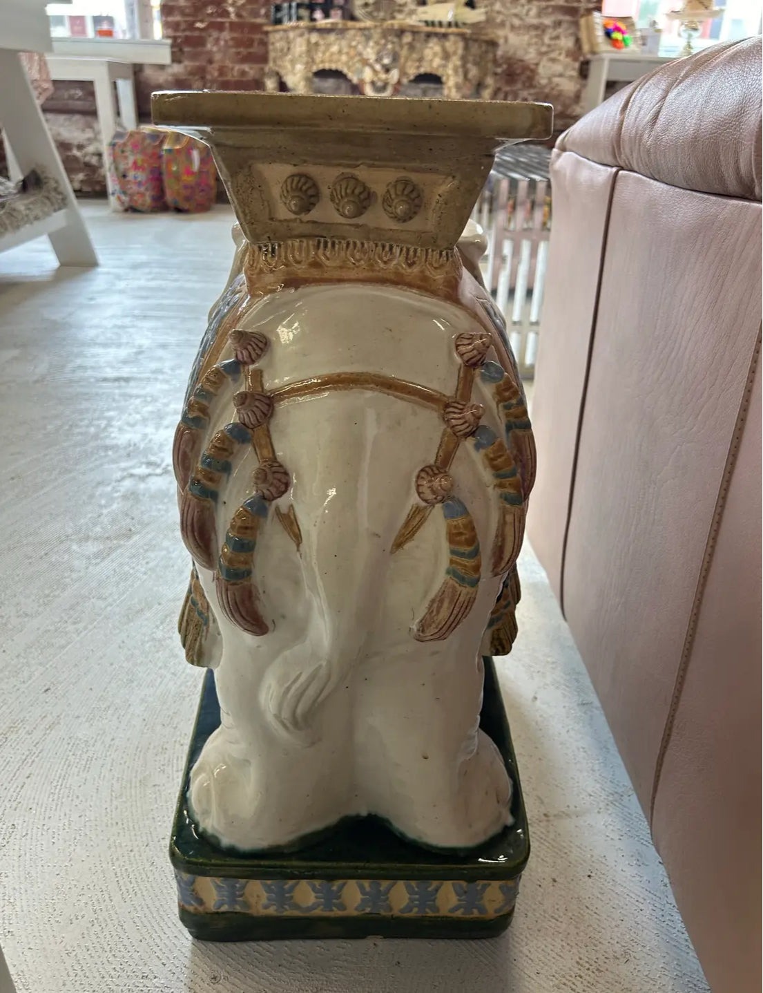 Vintage Asian Ceramic Elephant Garden Stool