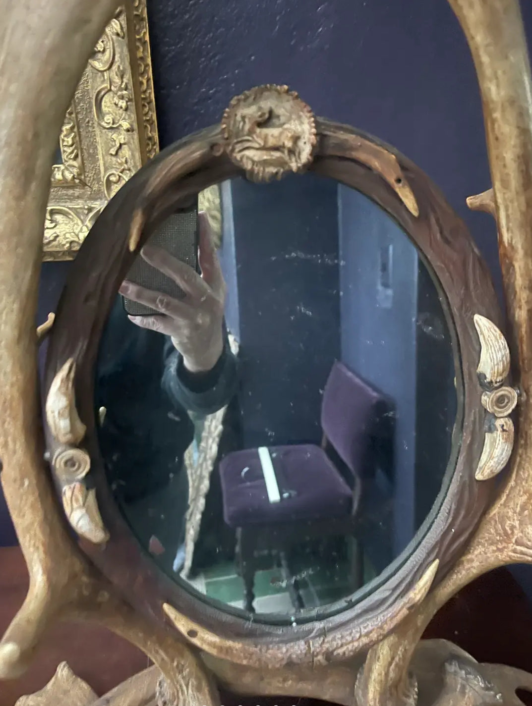 Early 20th Century Antler Vanity Mirror