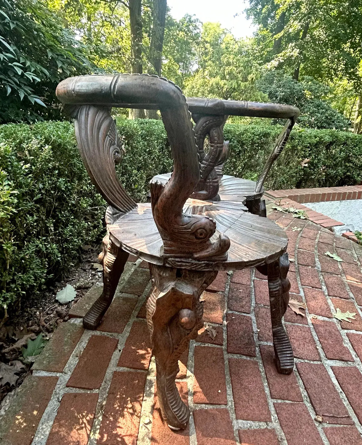 Mid 20th Century Italian Carved Grotto Bench