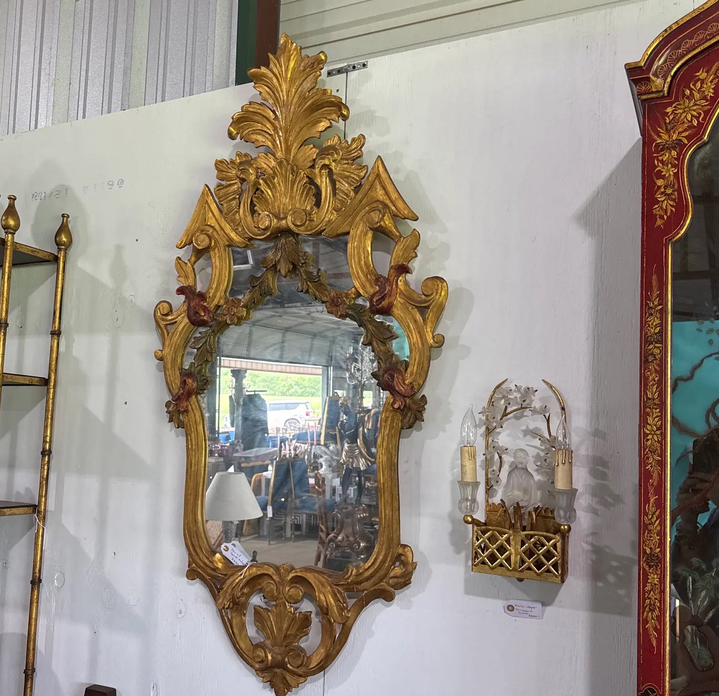 Pair of 1960s Spanish Carved Gilt Mirrors