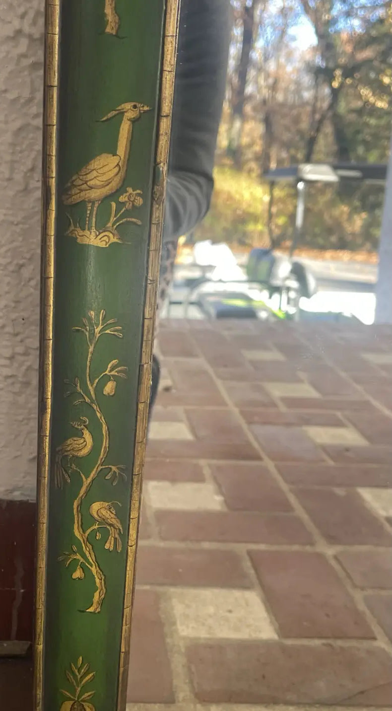 Mid 20th Century Green and Gilt Chinoiserie Mirror