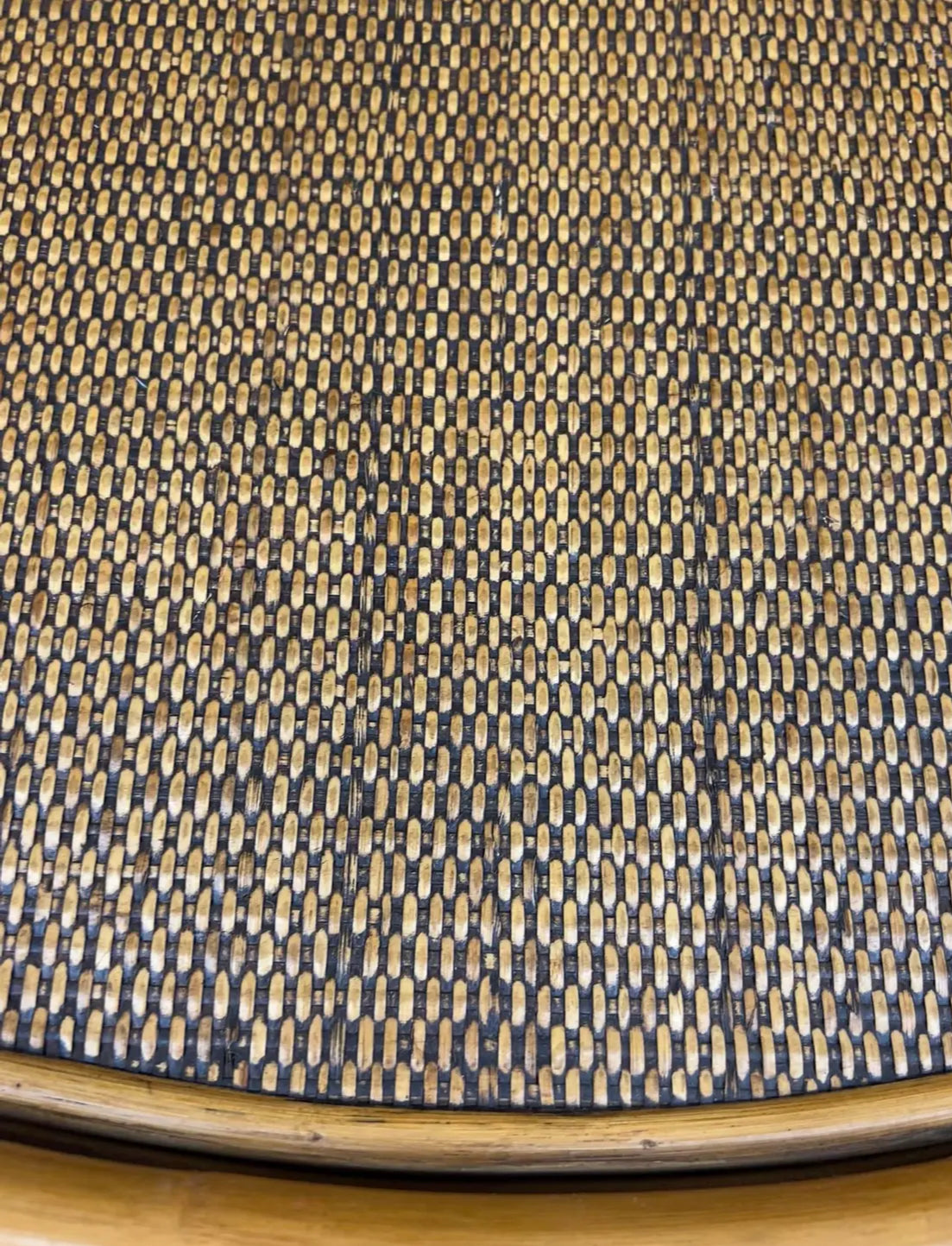 A Pair of Vintage Mid 30th Century McGuire Coastal Bent Bamboo and Rattan Oval Bar Tables With Removable Serving Trays