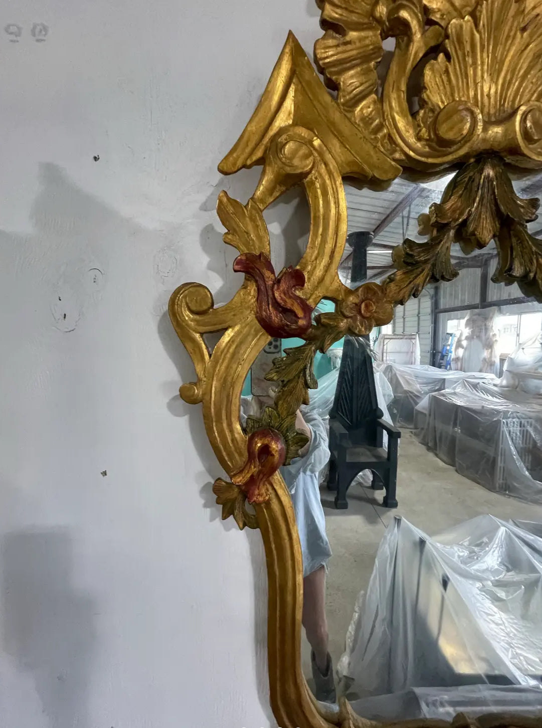 Pair of 1960s Spanish Carved Gilt Mirrors