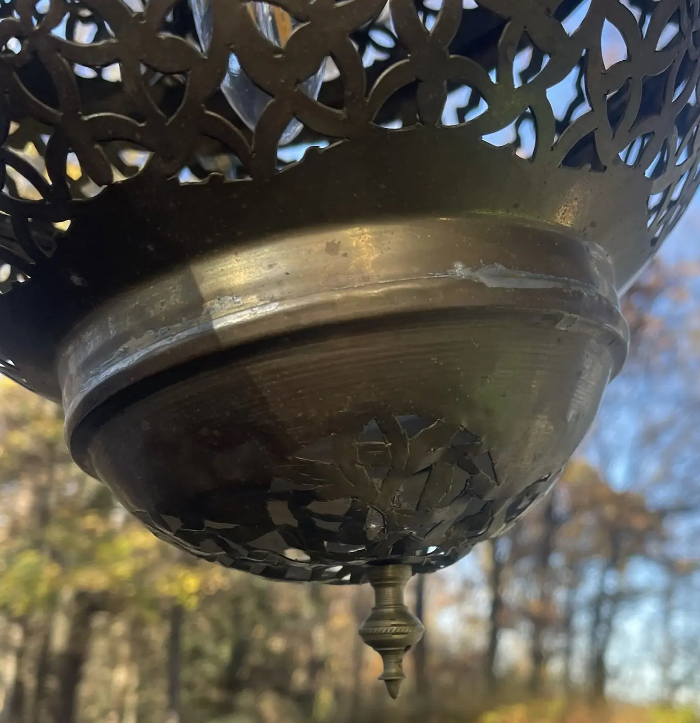 Set of 2 Vintage Moroccan Brass Hanging Lights