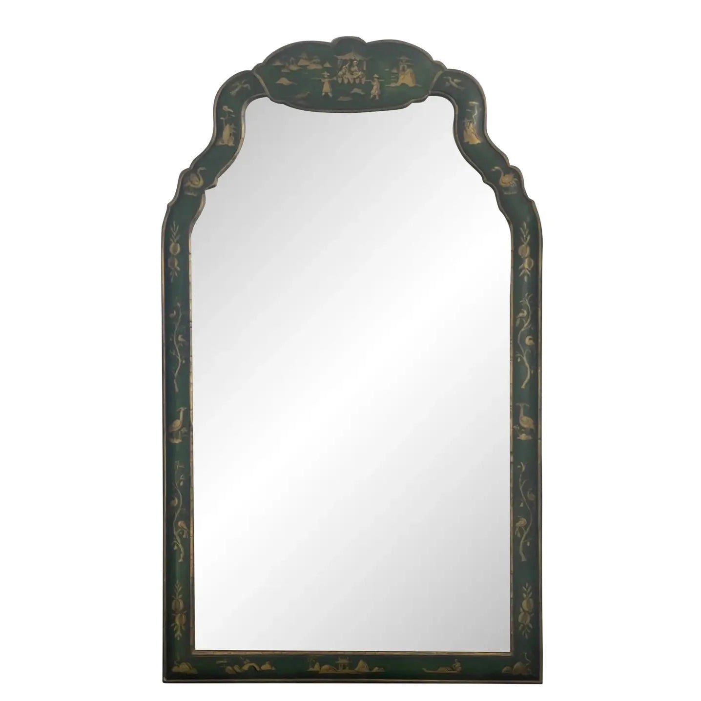 Mid 20th Century Green and Gilt Chinoiserie Mirror