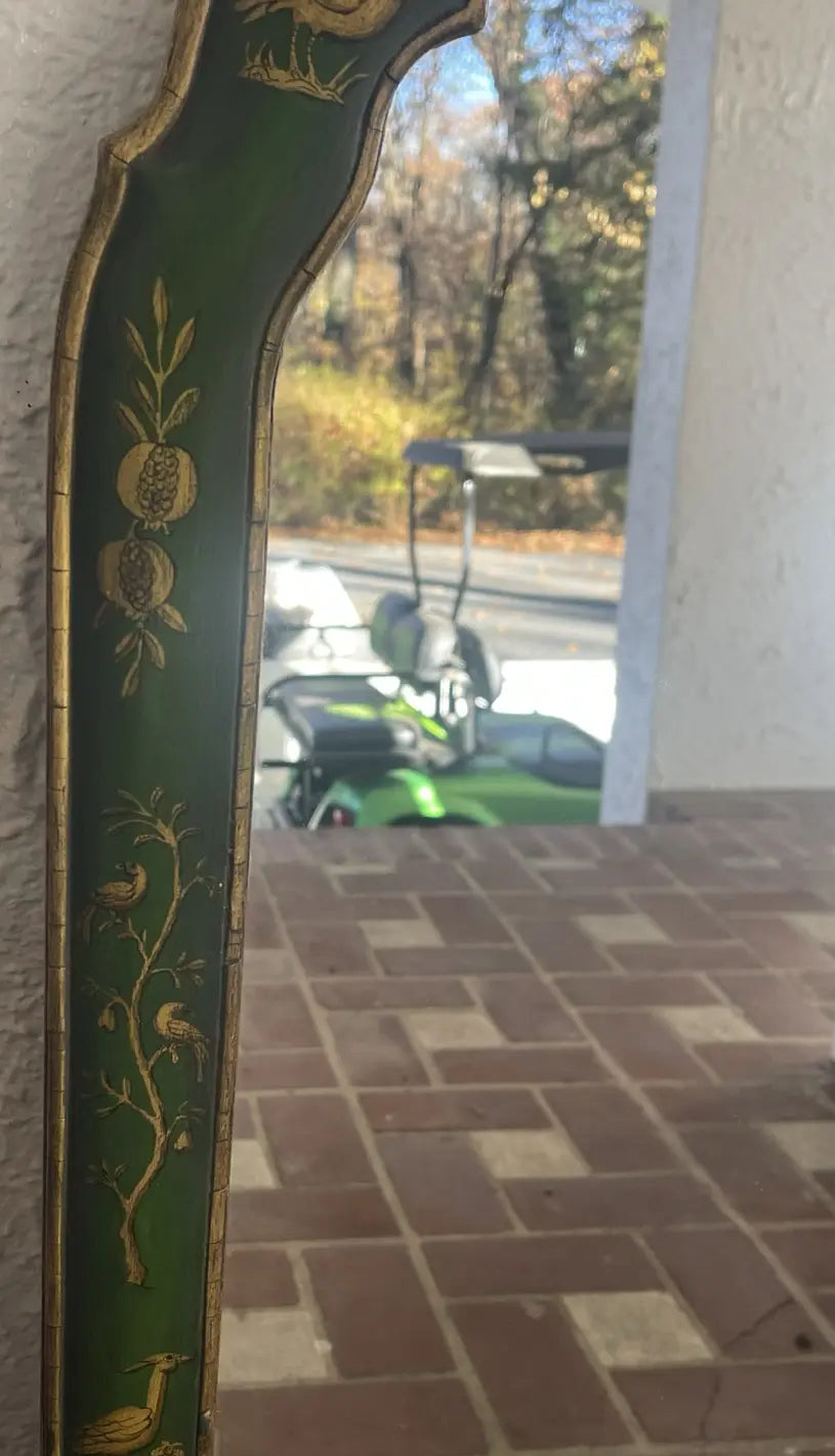 Mid 20th Century Green and Gilt Chinoiserie Mirror