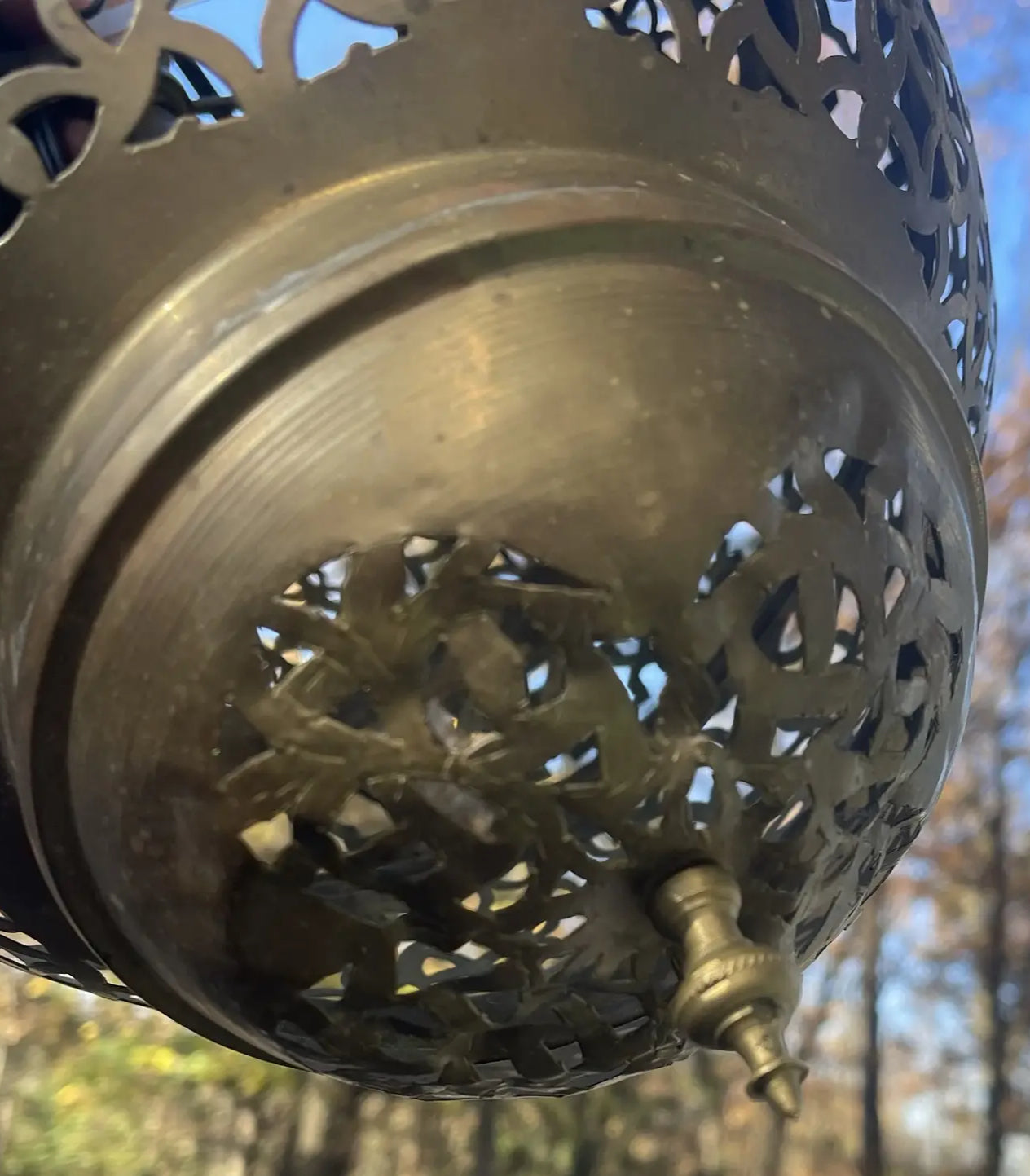 Set of 2 Vintage Moroccan Brass Hanging Lights