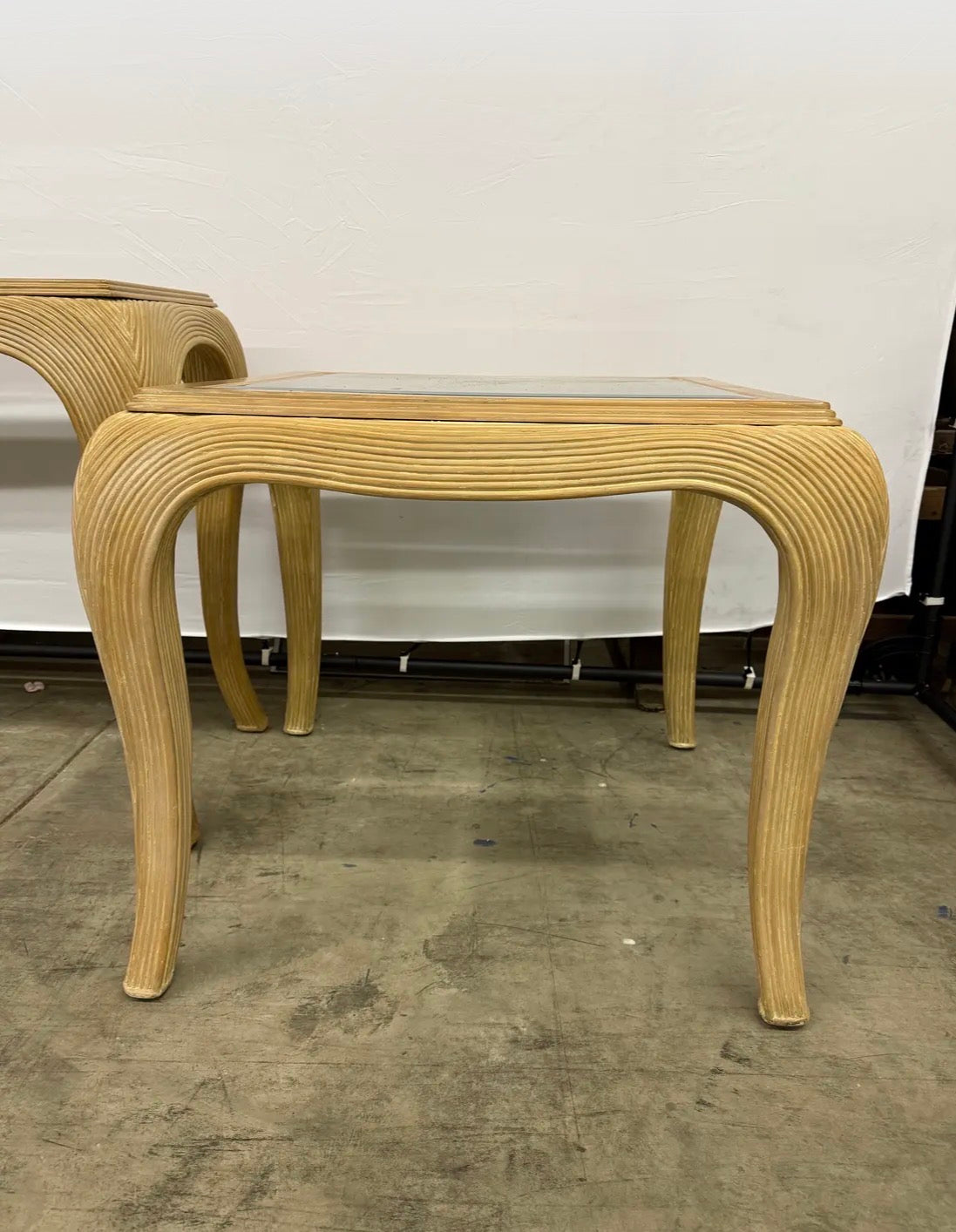 1970s Mid Century Modern Matching Console and Side Table in the Gabriella
Crespi Style