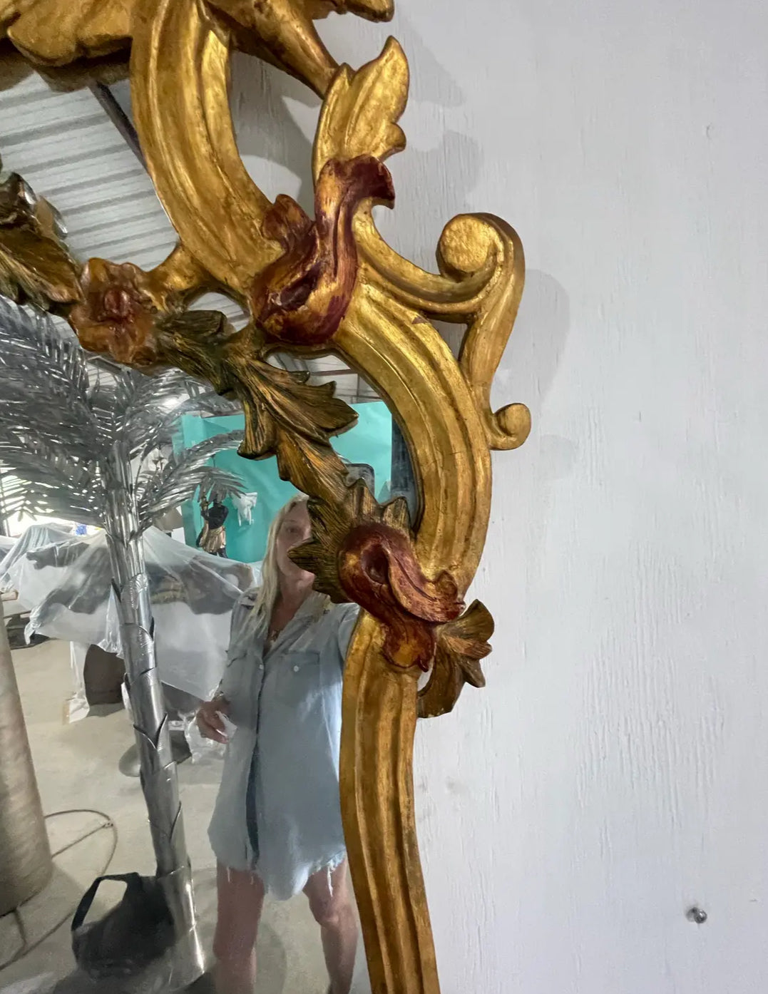 Pair of 1960s Spanish Carved Gilt Mirrors