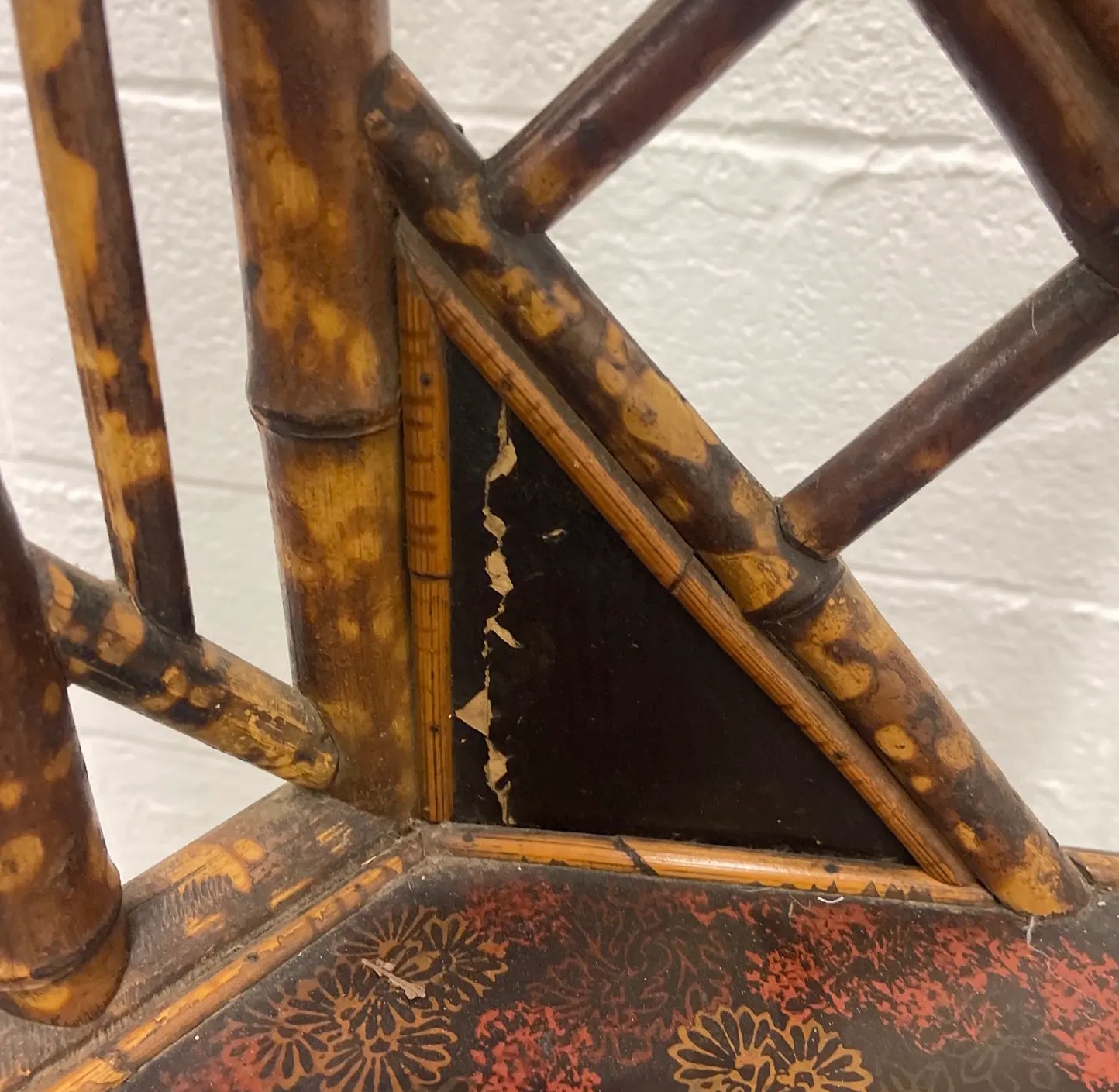 Aesthetic Movement Antique Faux Tortoise Bamboo Etagere