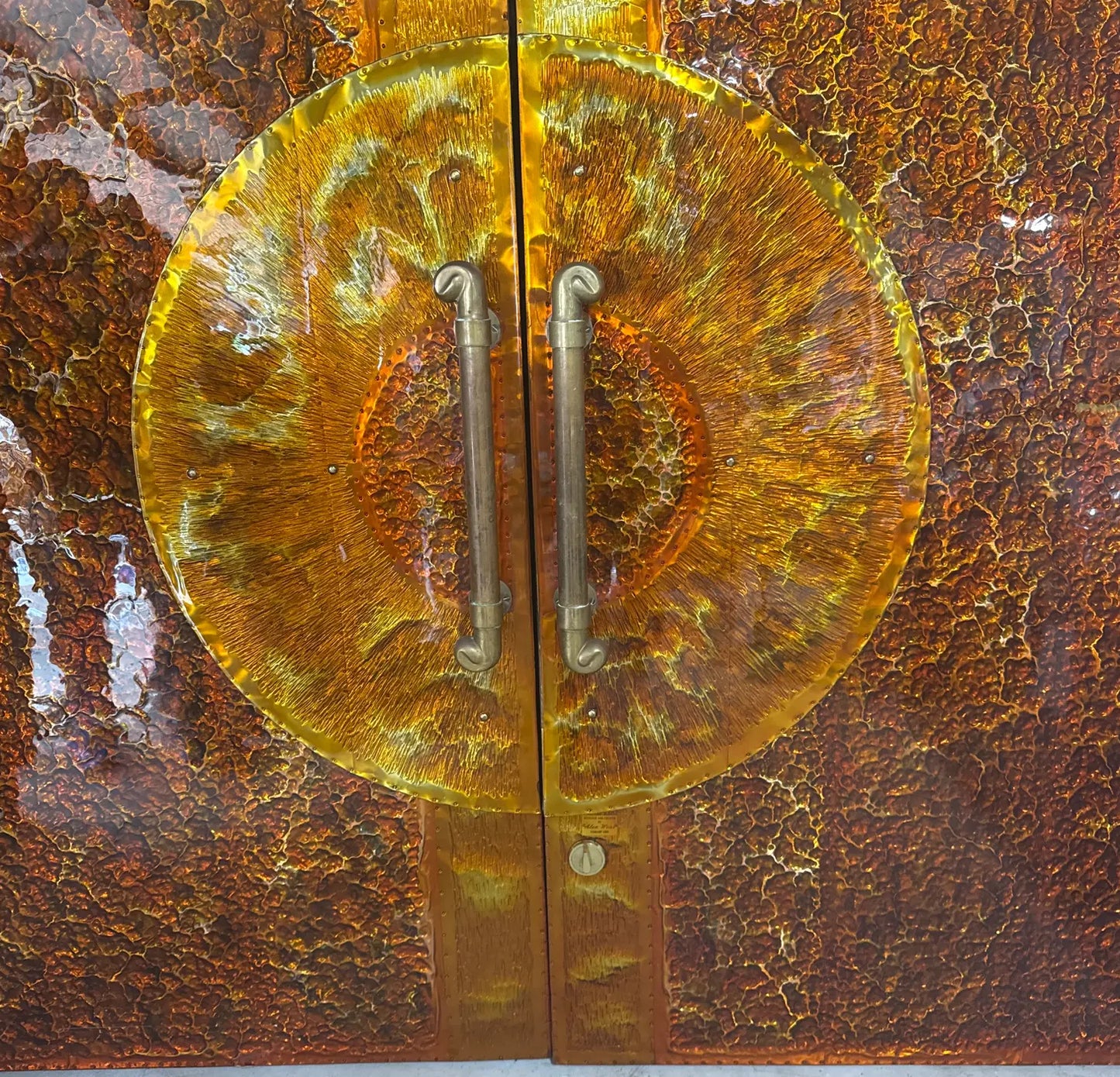 Pair of Large 1980s Sunburst Doors by Alan Weiss