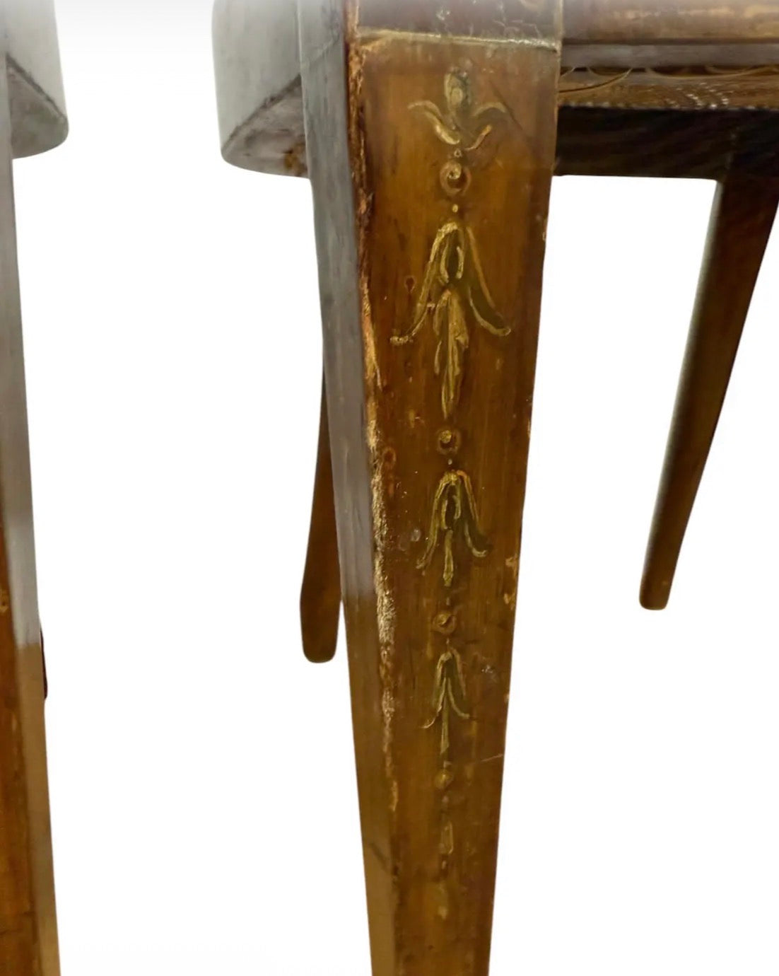 Pair of Antique 19th Century English Federal Hepplewhite Caned Side Chairs