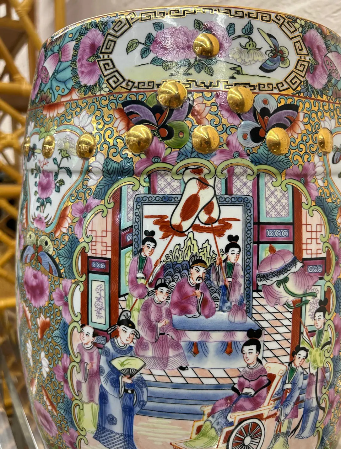 1960s Ceramic Asian Vintage Garden Stool