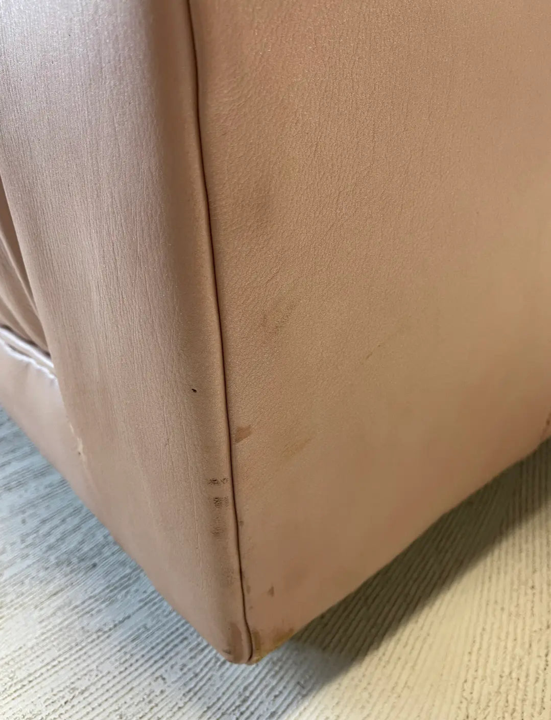 1980s Vintage Large Light Mauve Leather Sectional