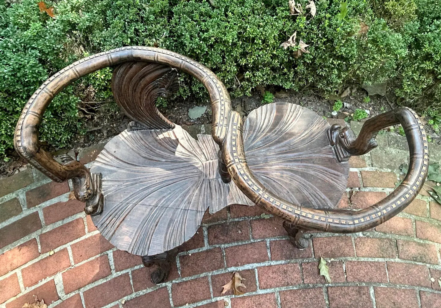 Mid 20th Century Italian Carved Grotto Bench