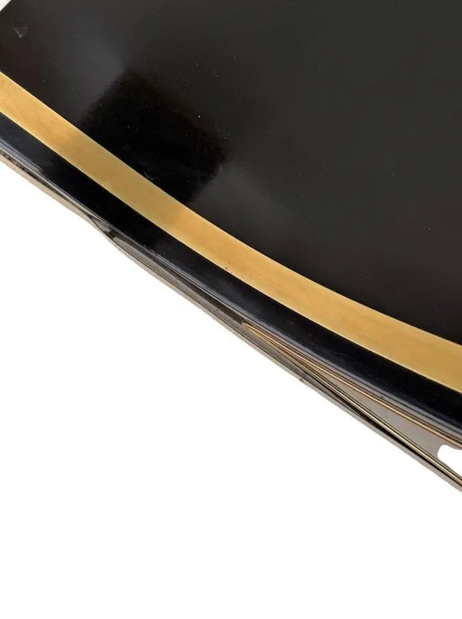1970s Attributed to William Doezema Style for Mastercraft Black Console Table