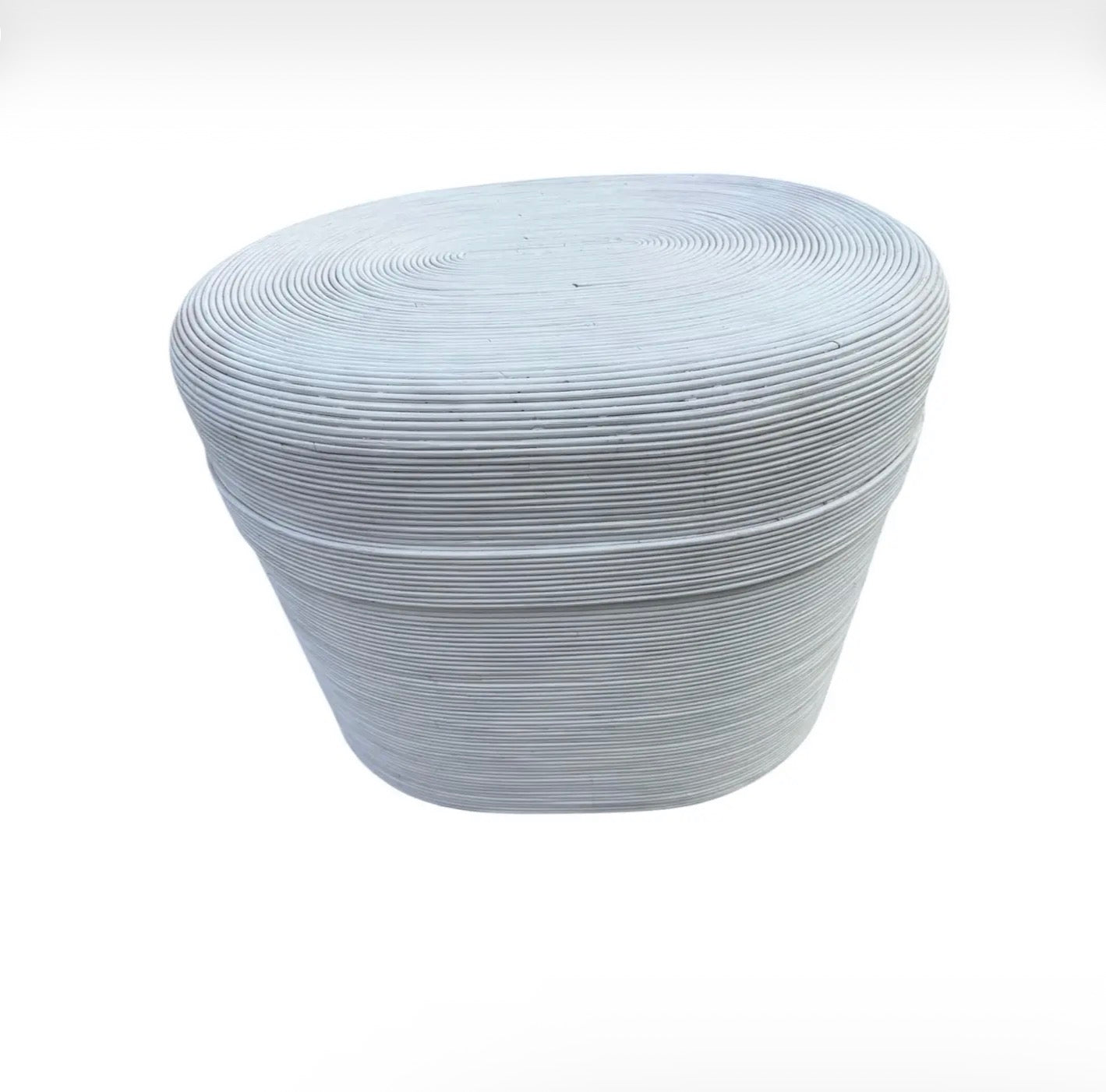 Vintage White Split Reed Side Table