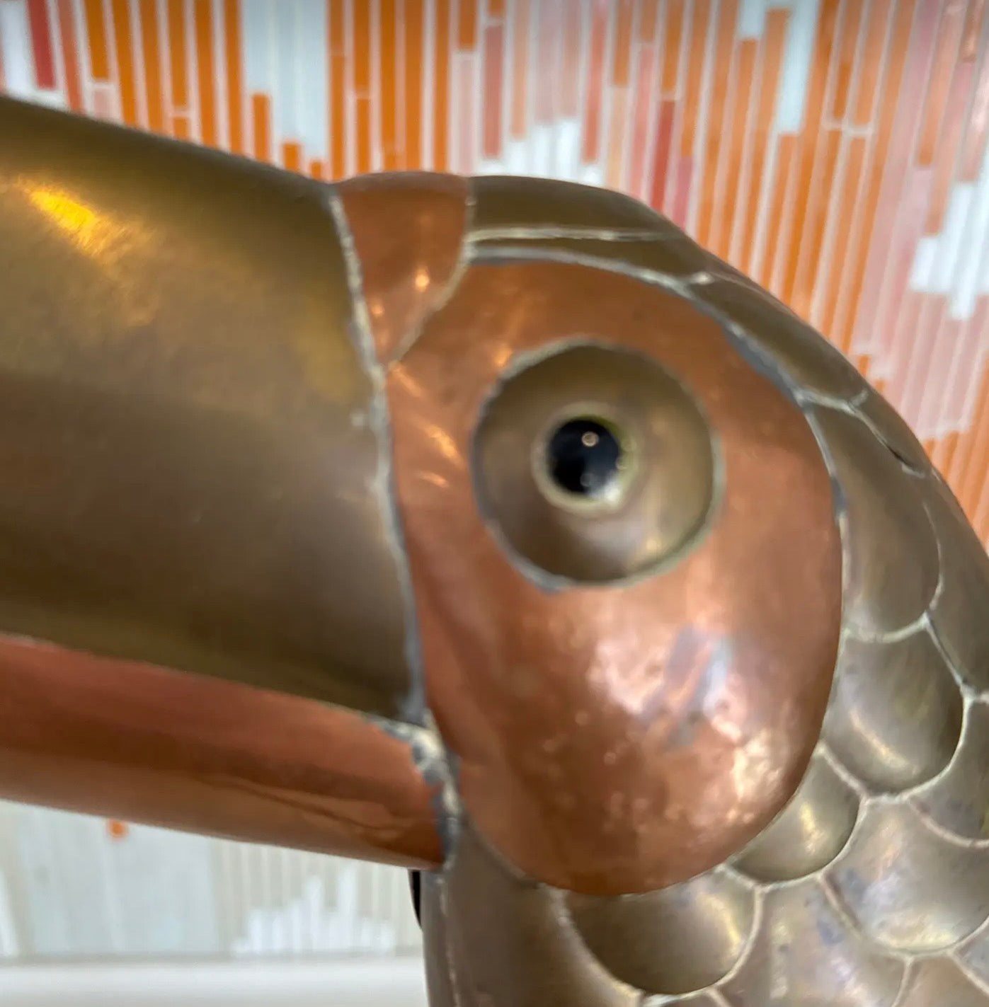 Vintage Brass and Copper Attributed Sergio Bustamante Toucan Bird
