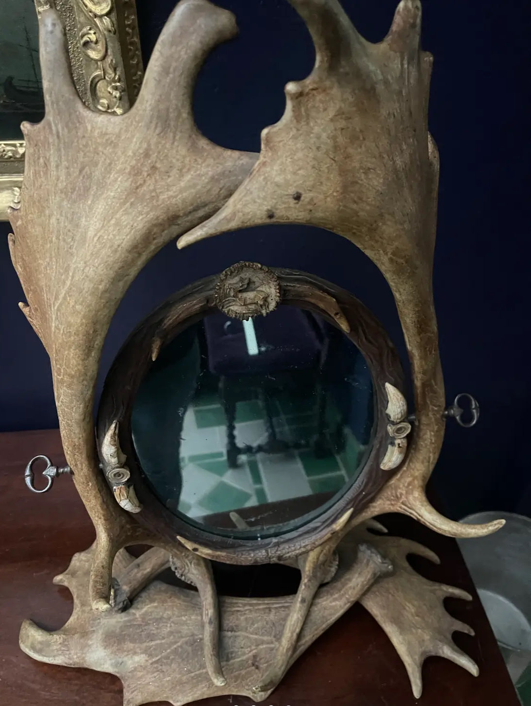 Early 20th Century Antler Vanity Mirror