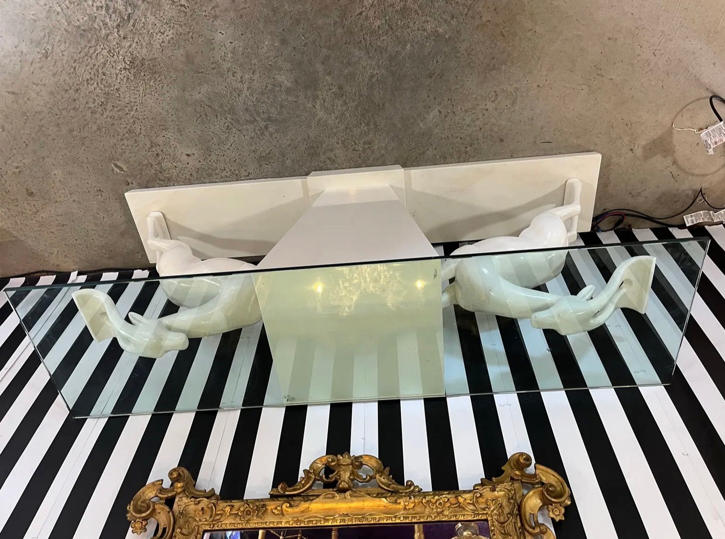 1980s Hollywood Regency Jumping Gazelle Console Table