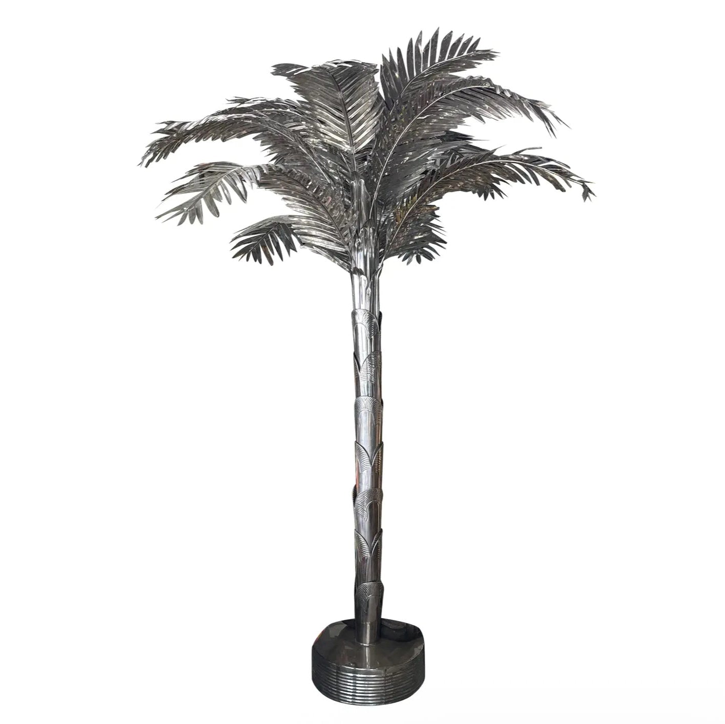 1970s Vintage Chromed Steel Large Palm Tree