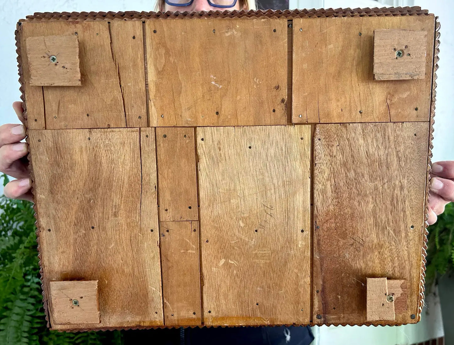 1910s German Tramp Art Flatware Storage Box