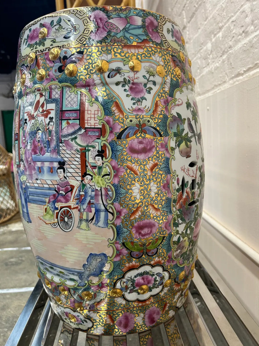 1960s Ceramic Asian Vintage Garden Stool