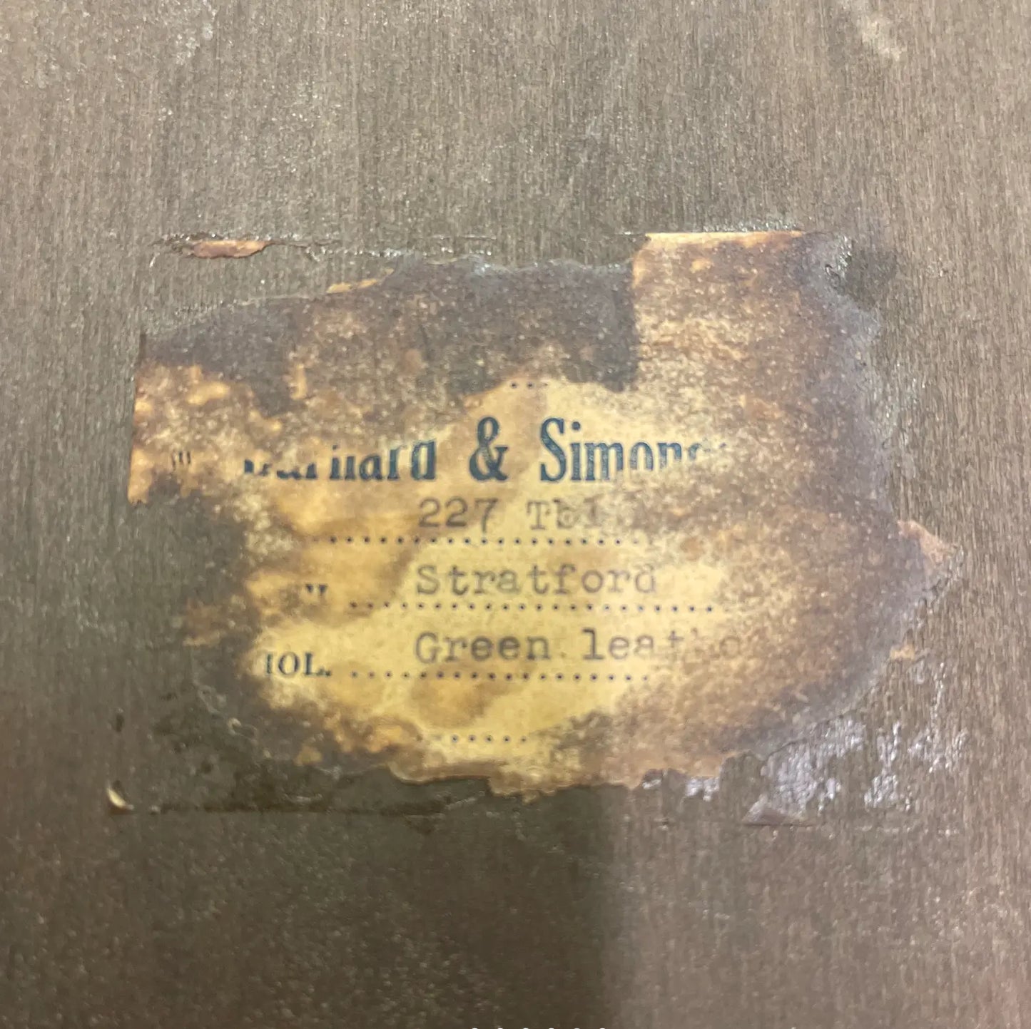 1920s Antique Barnard and Simonds Tooled Leather Card Table