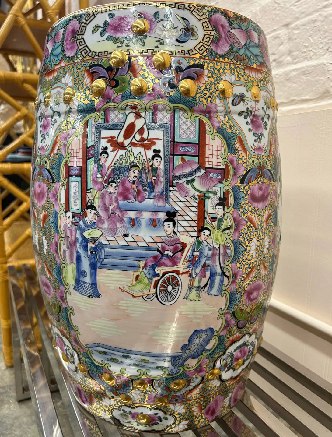 1960s Ceramic Asian Vintage Garden Stool