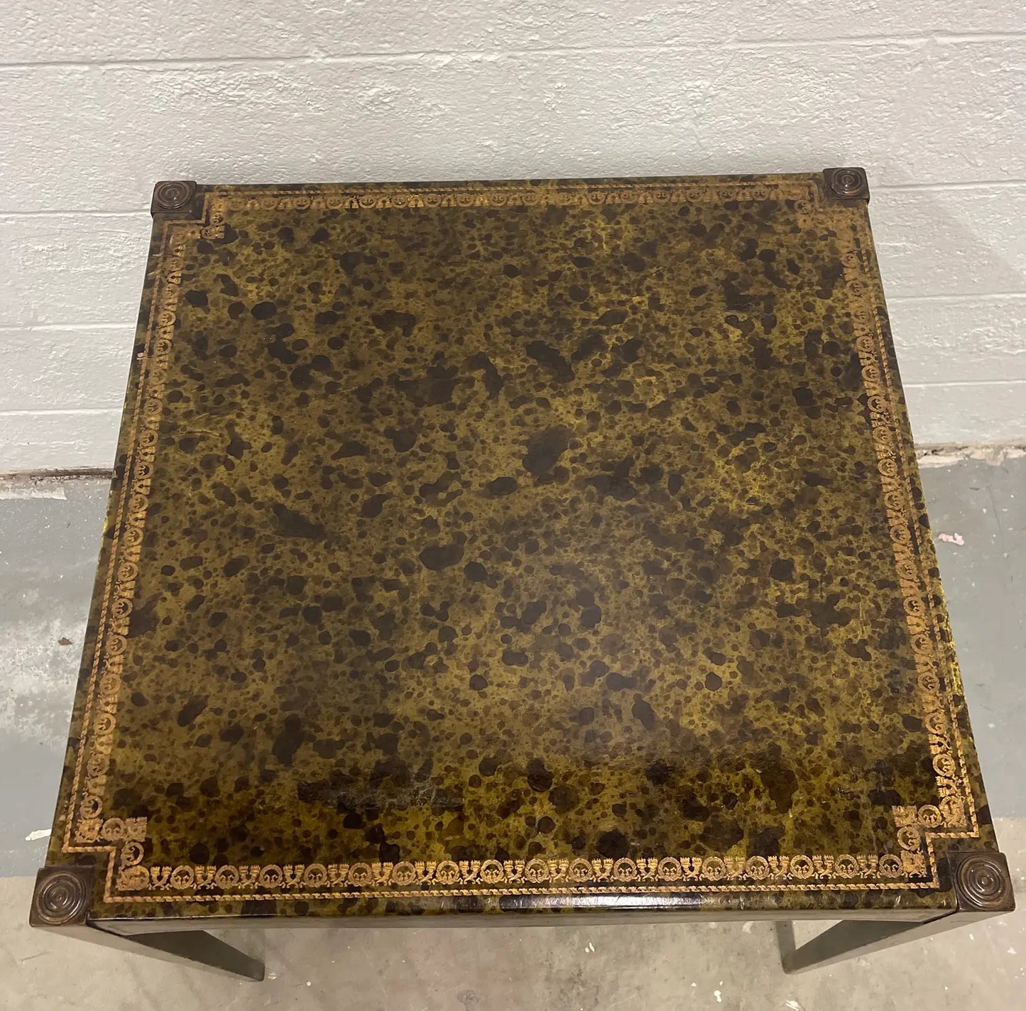 1920s Antique Barnard and Simonds Tooled Leather Card Table