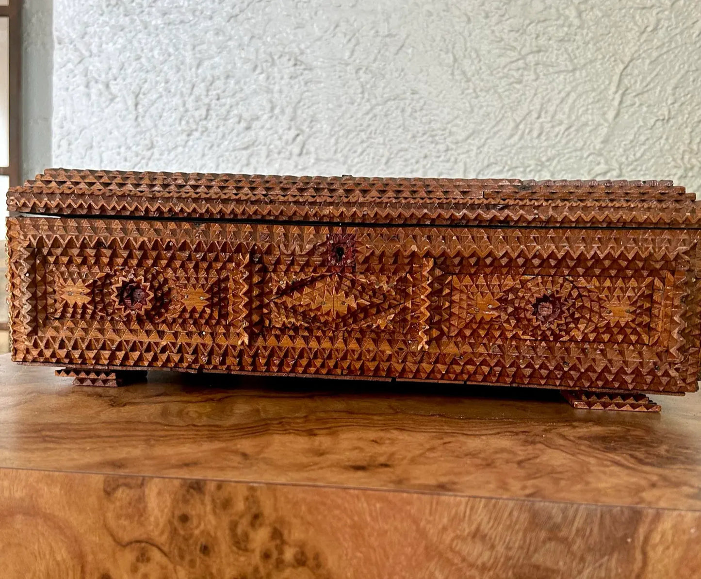 1910s German Tramp Art Flatware Storage Box