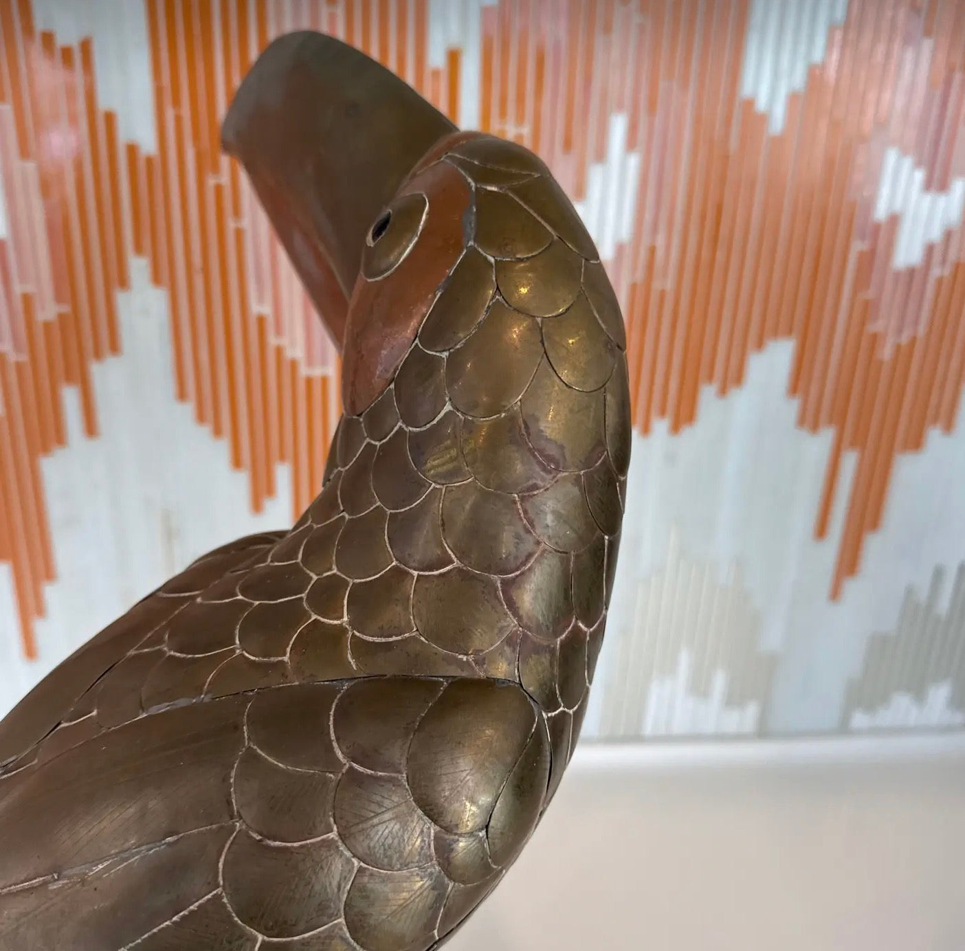 Vintage Brass and Copper Attributed Sergio Bustamante Toucan Bird