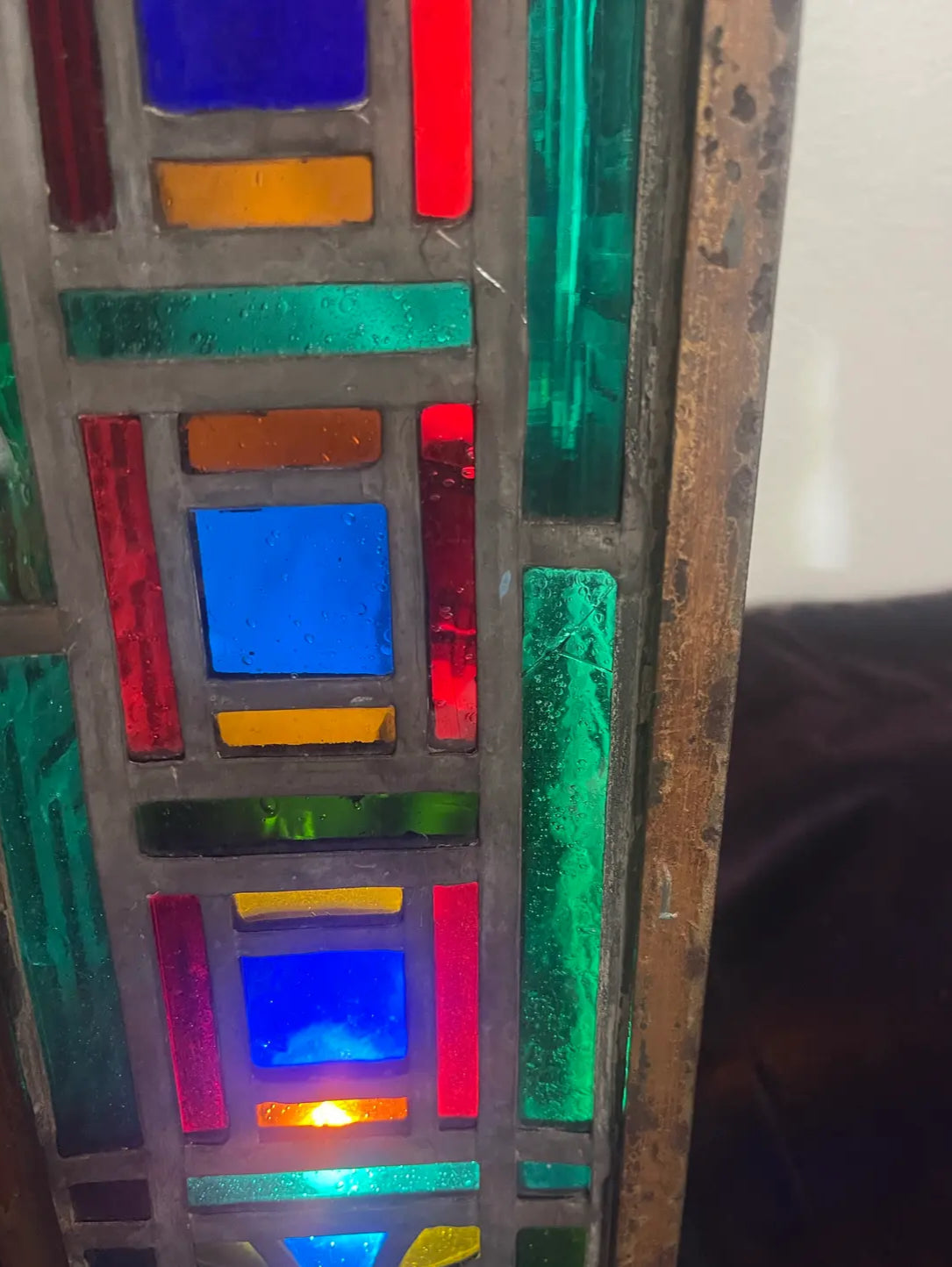 Mid 20th Century Stained Glass Three Dimensional Cross