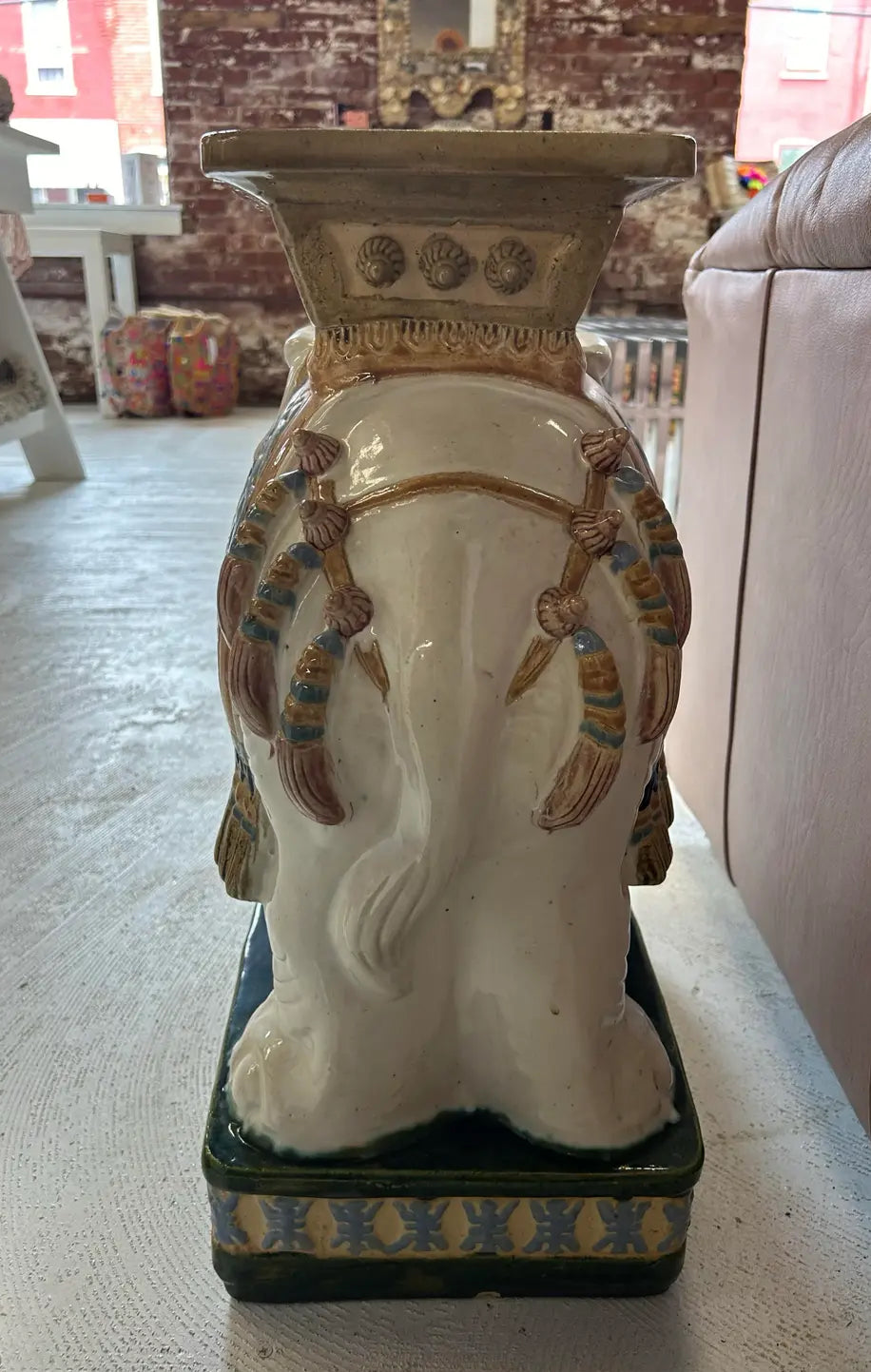 Vintage Asian Ceramic Elephant Garden Stool