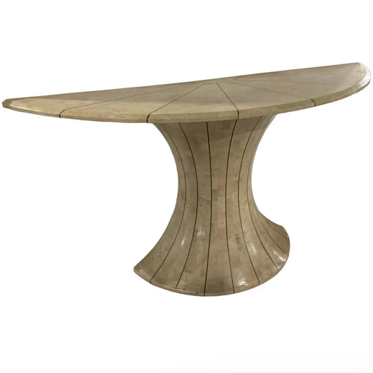 1970s Tessellated Marble Demi Console Table Possibly by Maitland Smith