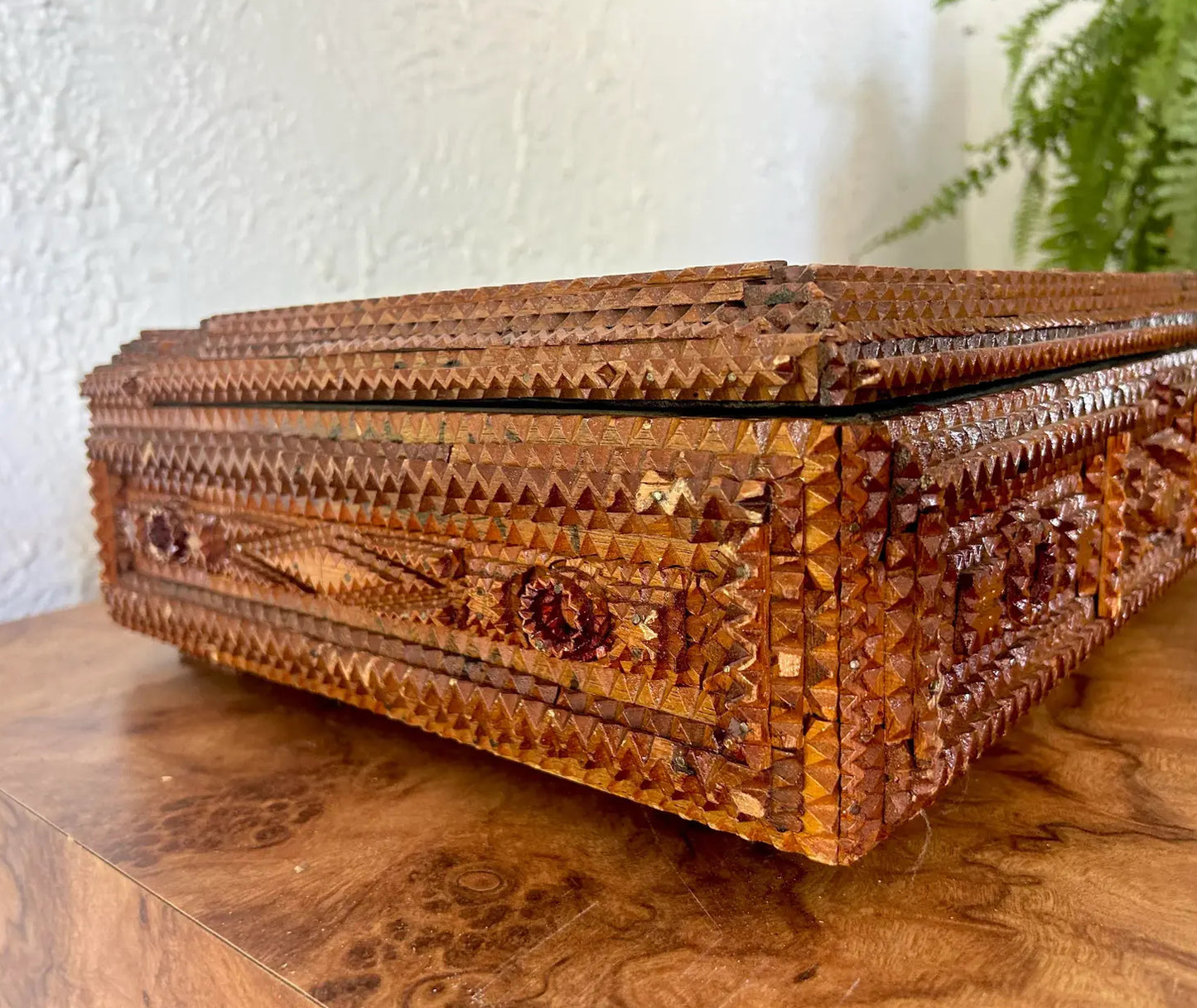 1910s German Tramp Art Flatware Storage Box