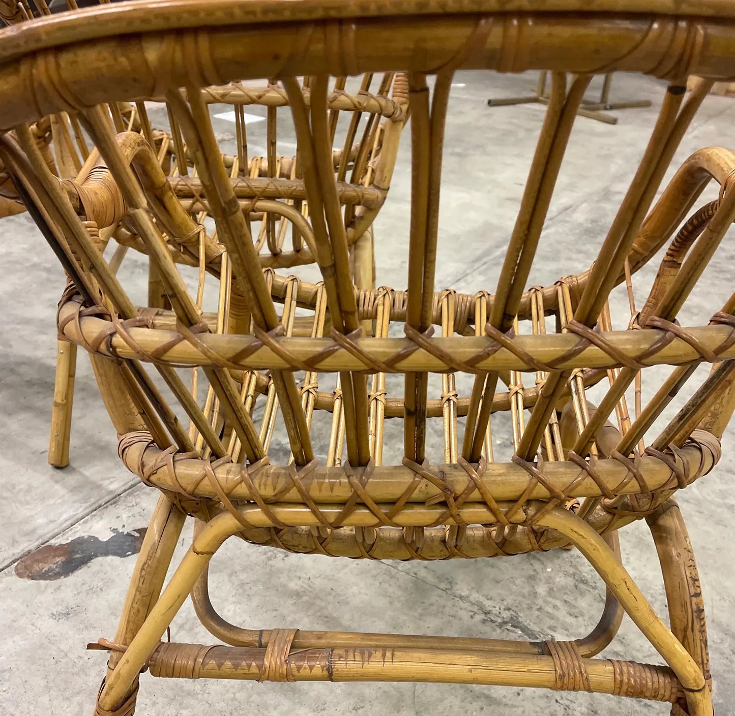 Vintage Rattan Armchairs - Set of 4
