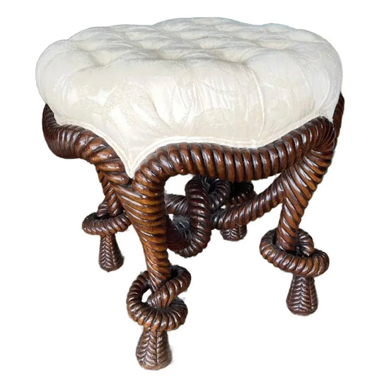 Mid 20th Century Mahogany Rope Twist Stool