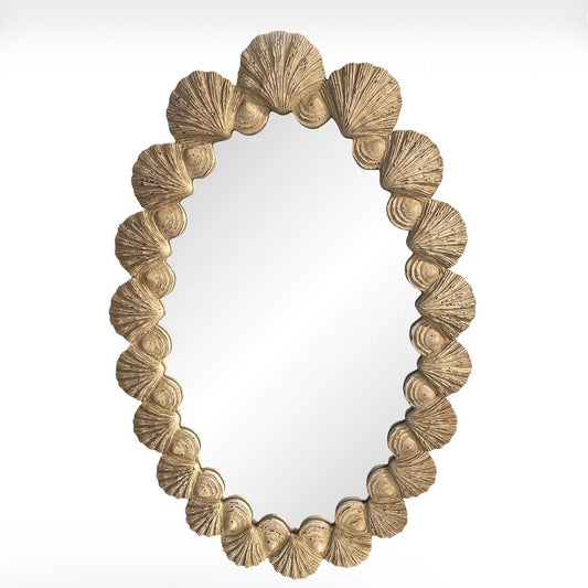 Vintage Palm Beach Mirror With Carved Scallop Shell Frame