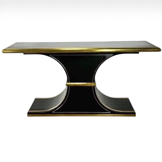 1970s Attributed to William Doezema Style for Mastercraft Black Console Table