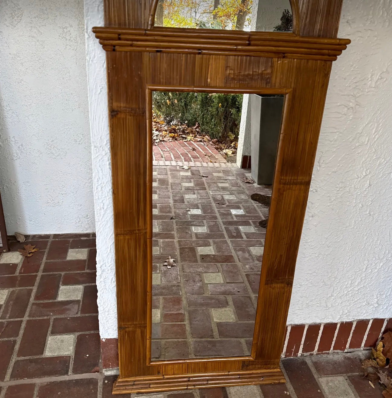 Mid- Century Modern Bamboo/Rattan Large Pier Mirror