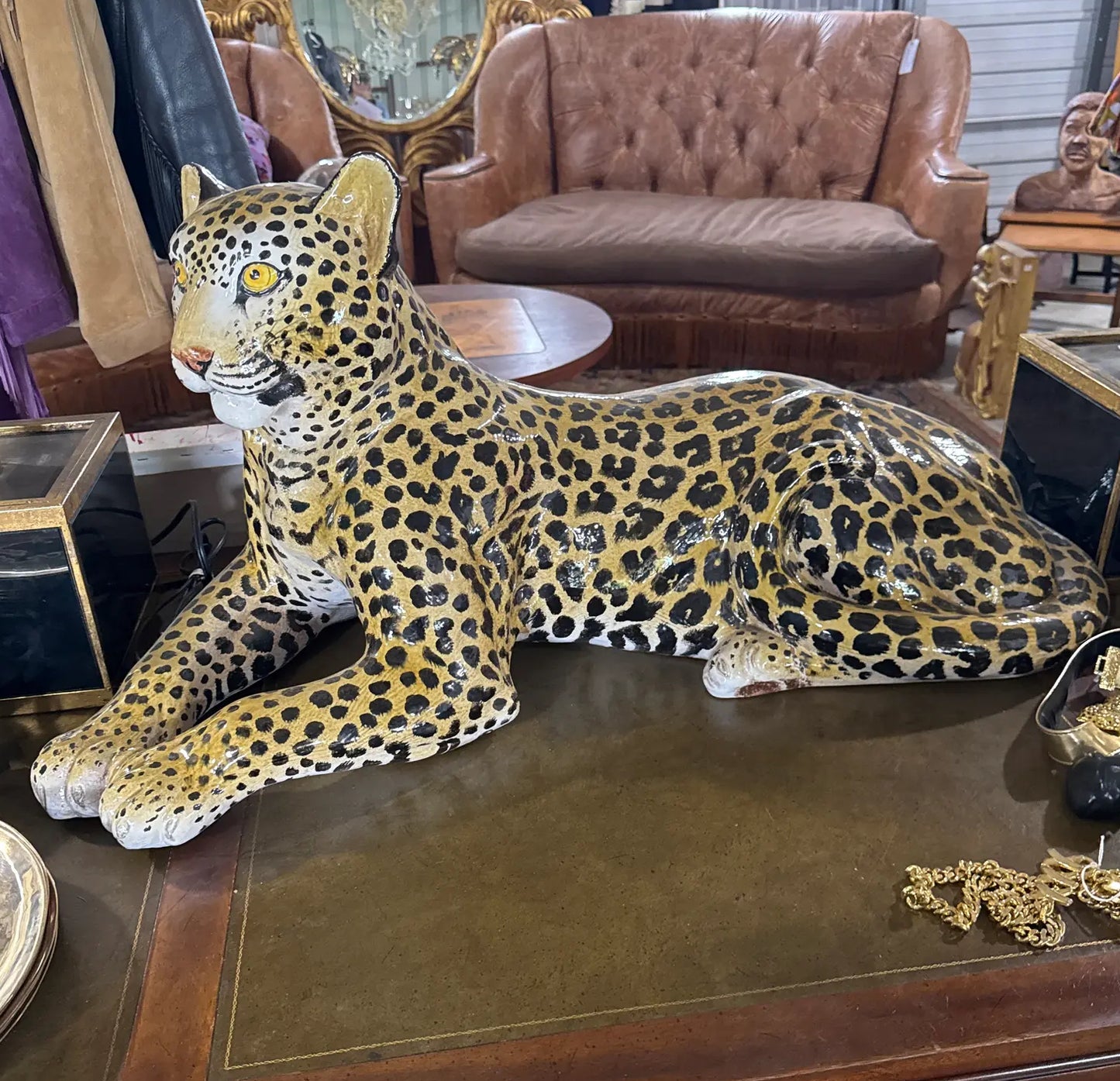 1970s Vintage Italian Ceramic Leopard