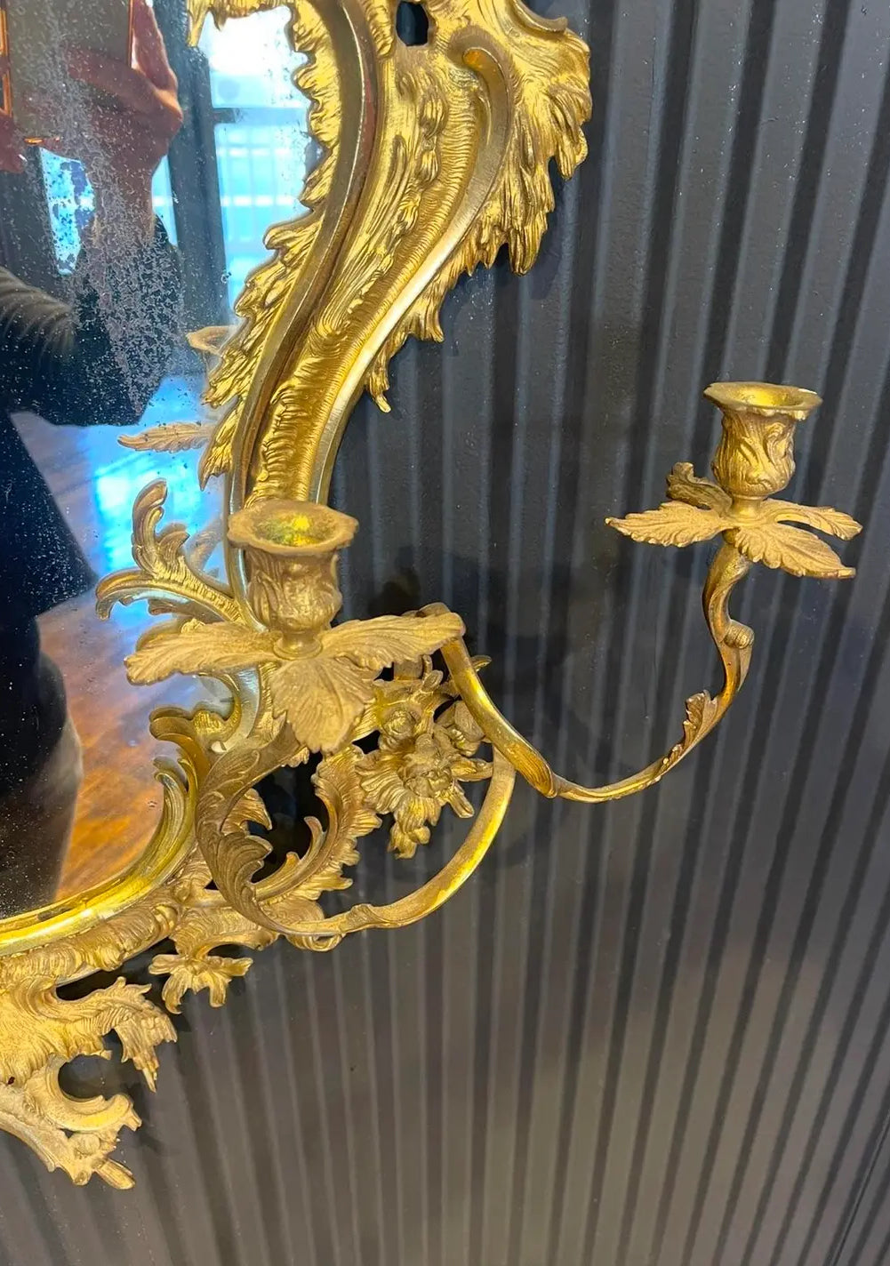 Late 19th Century French Gilt Bronze Mirror in the Rococo Style