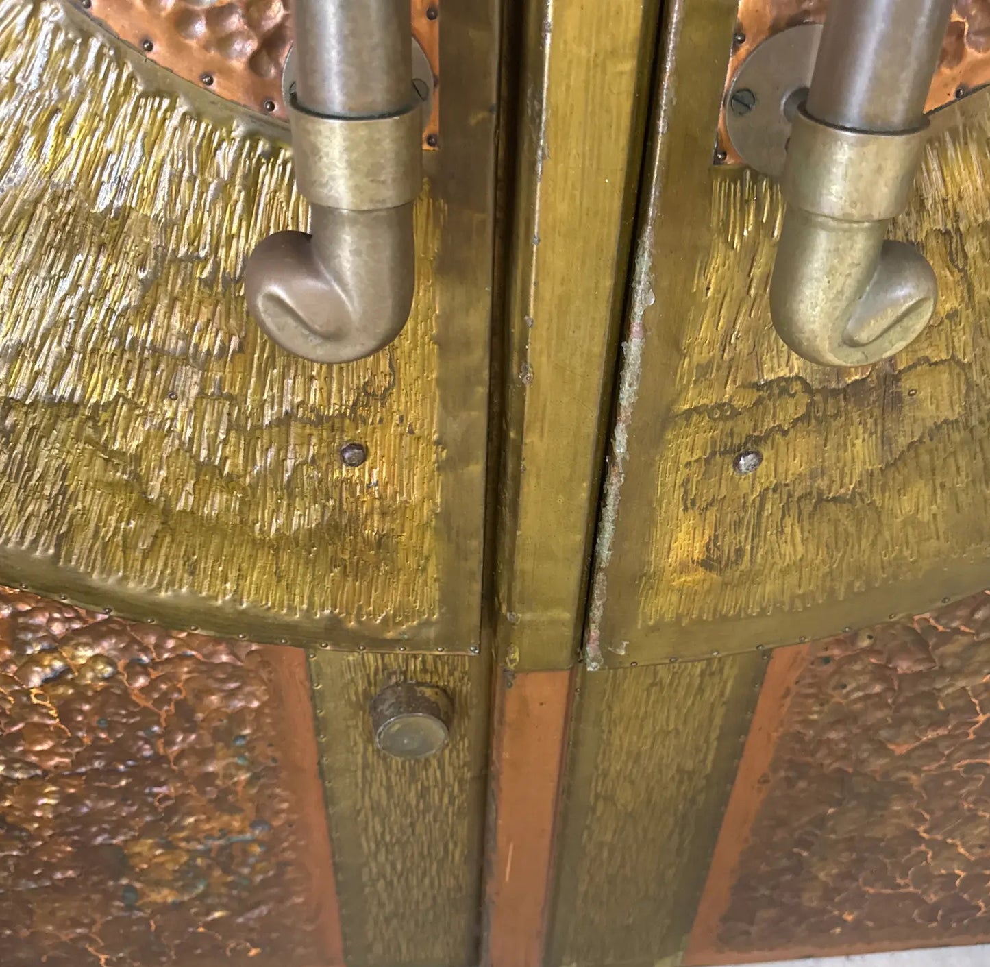 Pair of Large 1980s Sunburst Doors by Alan Weiss