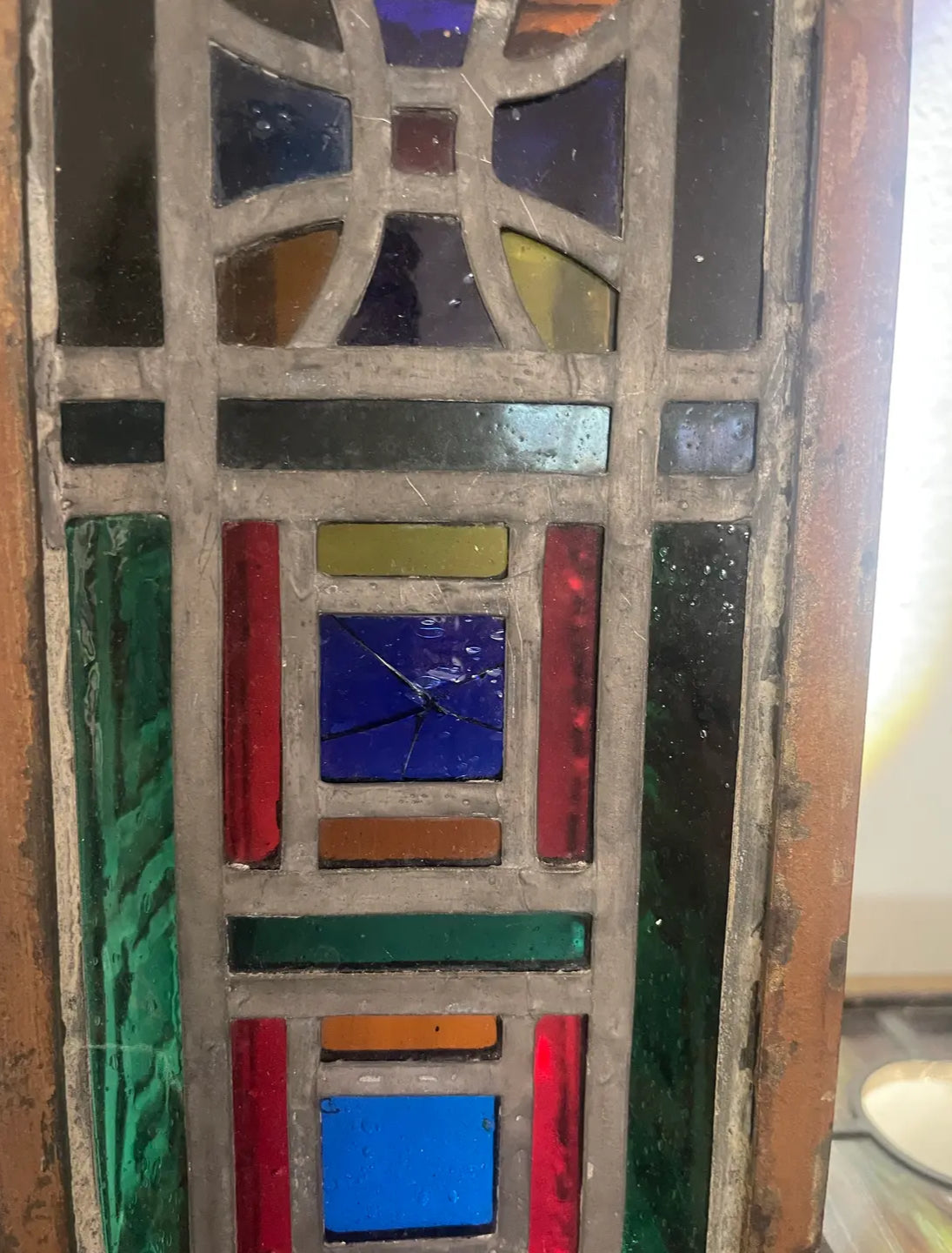 Mid 20th Century Stained Glass Three Dimensional Cross