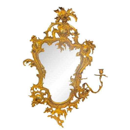 Late 19th Century French Gilt Bronze Mirror in the Rococo Style